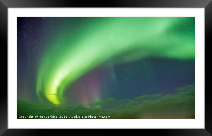 Aurora Borealis over Hofn Iceland Framed Mounted Print by Nick Jenkins