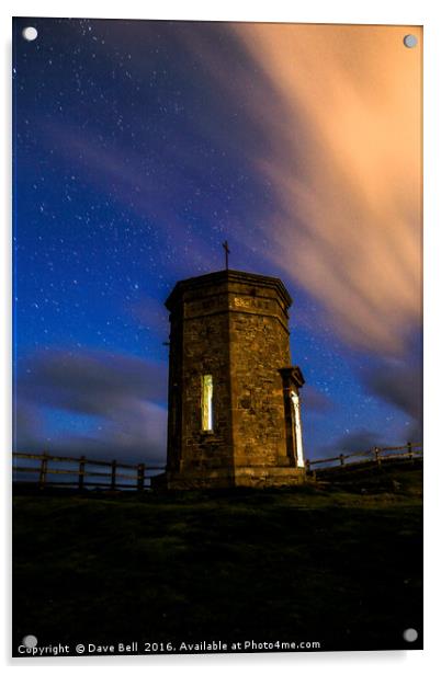 Bude Folly At Night Acrylic by Dave Bell