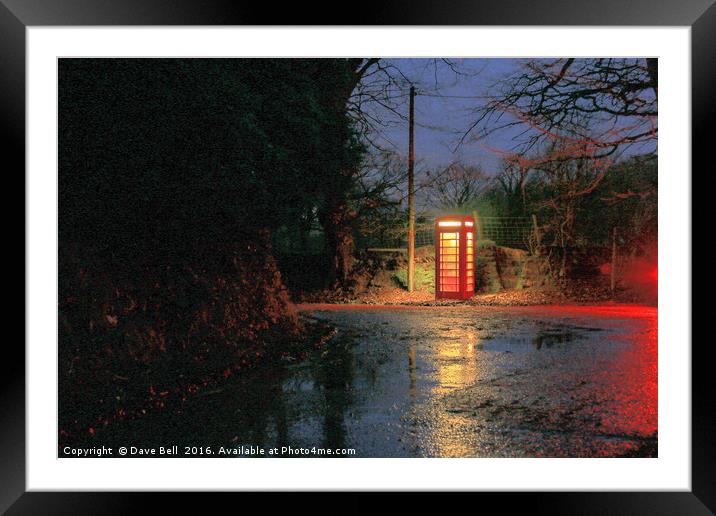 Rural Phone Box Framed Mounted Print by Dave Bell