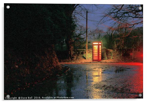 Rural Phone Box Acrylic by Dave Bell