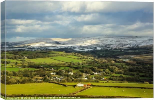 North Brentor Village Canvas Print by Dave Bell