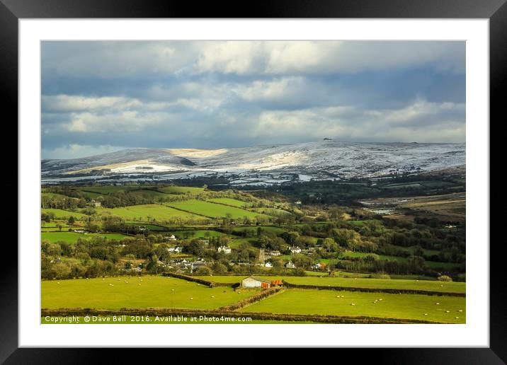 North Brentor Village Framed Mounted Print by Dave Bell