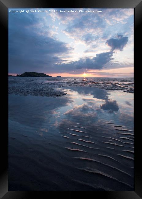 Uphill Beach Sunset Framed Print by Nick Pound