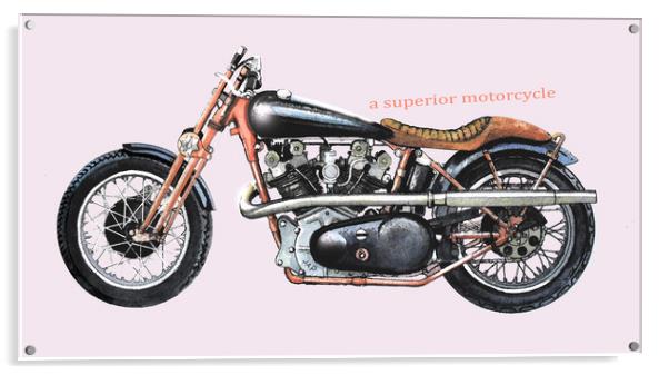 A Superior Motorcycle Acrylic by John Lowerson