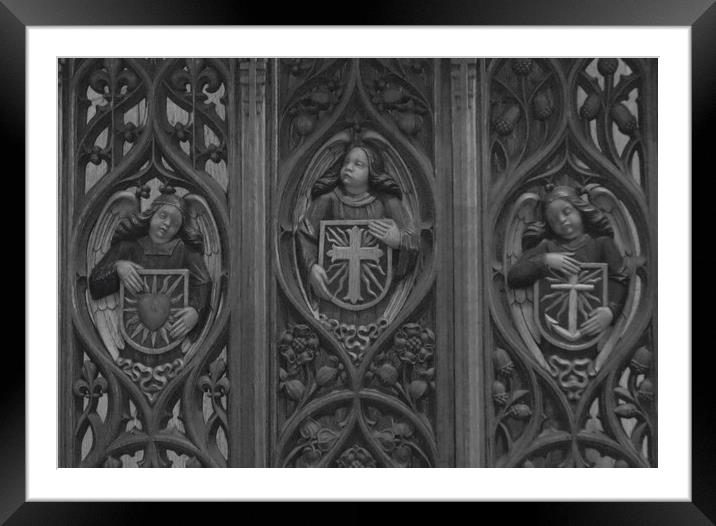 church carvings Framed Mounted Print by nathan thompson