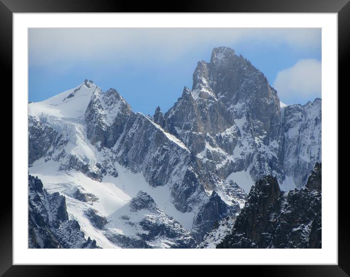 Aiguilles du plan Chamonix French Alps             Framed Mounted Print by alan todd