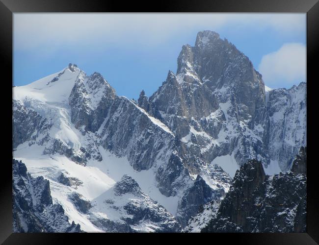 Aiguilles du plan Chamonix French Alps             Framed Print by alan todd