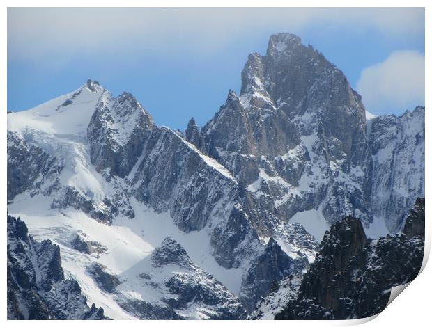Aiguilles du plan Chamonix French Alps             Print by alan todd