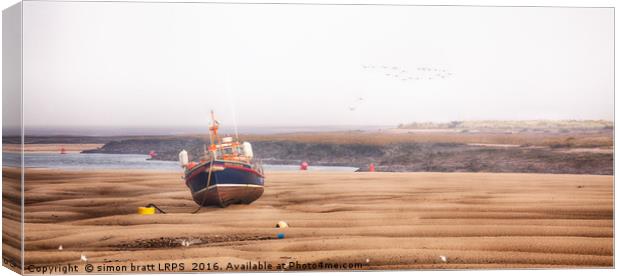 Old lifeboat Horace Clarkson in wells Norfolk Canvas Print by Simon Bratt LRPS