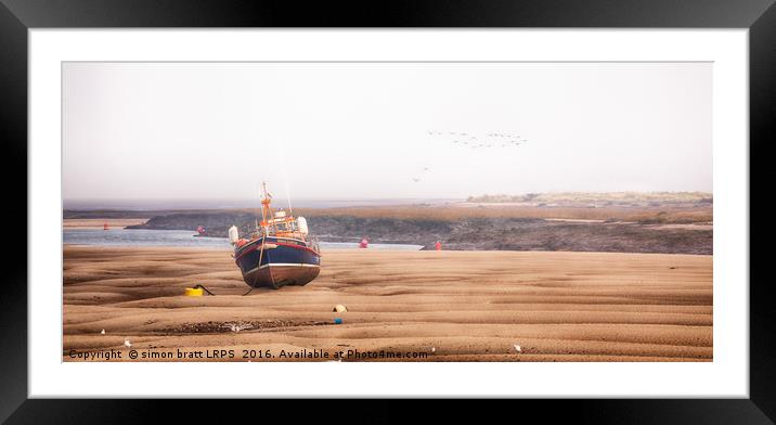 Old lifeboat Horace Clarkson in wells Norfolk Framed Mounted Print by Simon Bratt LRPS