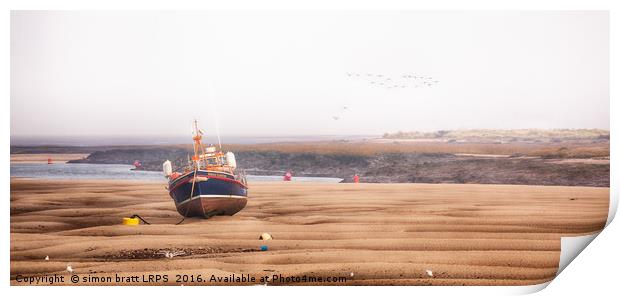 Old lifeboat Horace Clarkson in wells Norfolk Print by Simon Bratt LRPS
