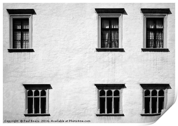 Windows in uneven rows Print by Paul Boazu