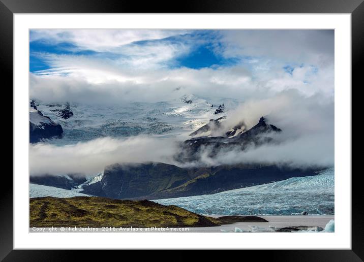 Fjarllsarlon Glacial Lake Iceland Framed Mounted Print by Nick Jenkins