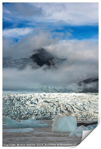 Fjarllsarlon Glacial Lake Iceland Print by Nick Jenkins