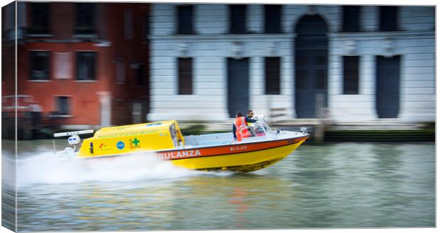 Emergency Ambulance in Venice. Canvas Print by Dave Collins