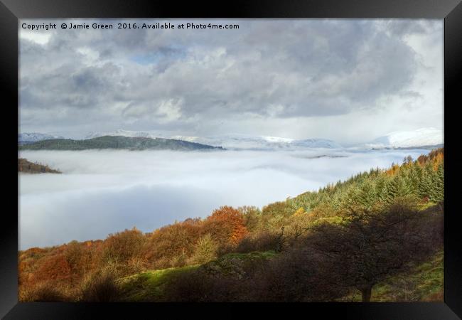 Windermere Fog Framed Print by Jamie Green