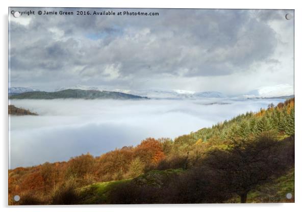Windermere Fog Acrylic by Jamie Green