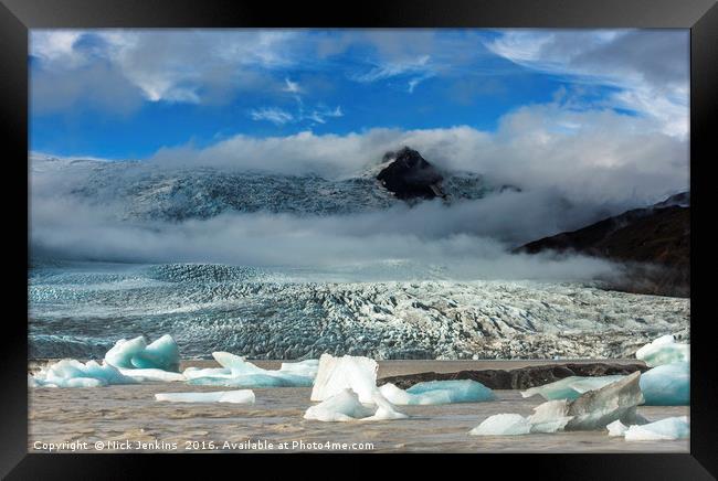 Fjallsarlon Glacial Lake and Glacier Iceland Framed Print by Nick Jenkins