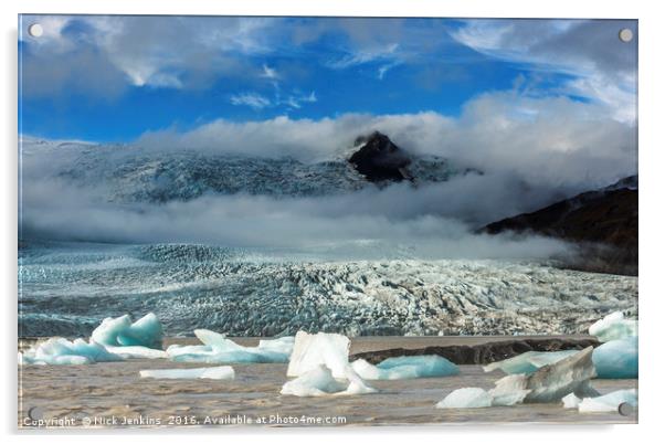 Fjallsarlon Glacial Lake and Glacier Iceland Acrylic by Nick Jenkins