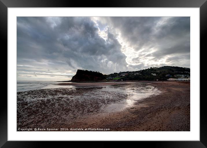 Low Tide looking towards The Ness Headland Shaldon Framed Mounted Print by Rosie Spooner