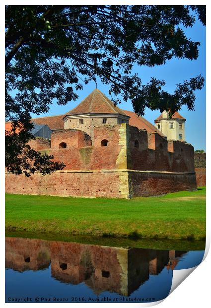 portrait of a fortress in reflection Print by Paul Boazu