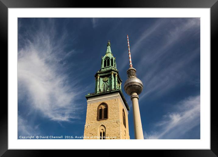 Alexanderplatz Towers Abstract  Framed Mounted Print by David Chennell