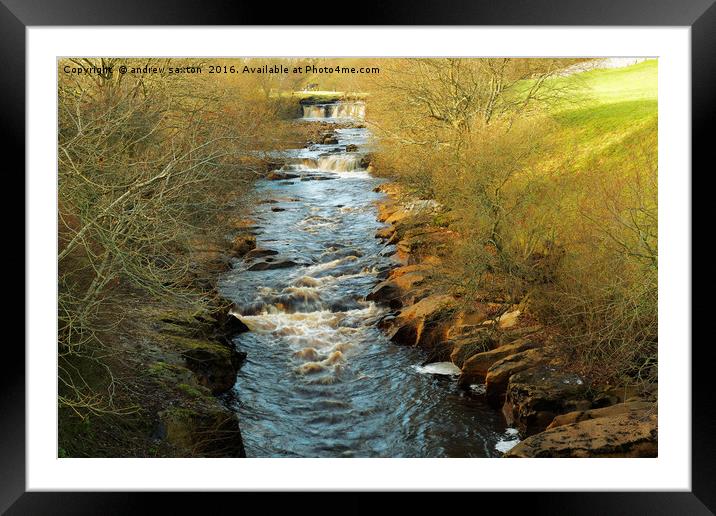 THE SWALE FLOW Framed Mounted Print by andrew saxton