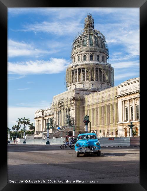 Traffic in front of National Capitol Building Framed Print by Jason Wells