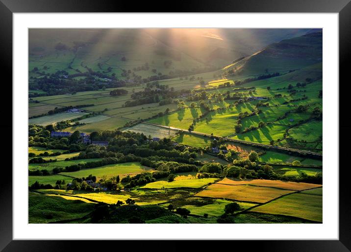 Sunlight on the Vale of Edale Framed Mounted Print by Andrew Kearton