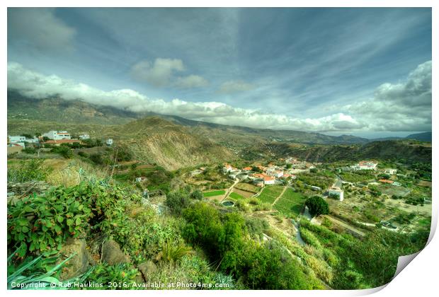 Canarian Mountain Village  Print by Rob Hawkins