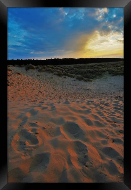   Footprints in the sand                           Framed Print by philip myers