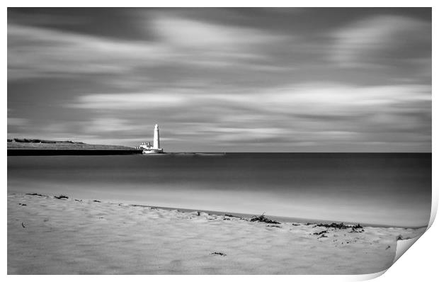 Dreamy St. Marys from The Beach Black & White Print by Naylor's Photography