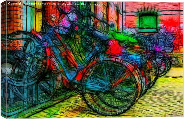 Amsterdam Bikes Canvas Print by henry harrison