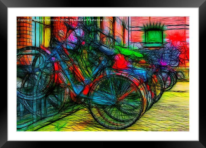 Amsterdam Bikes Framed Mounted Print by henry harrison