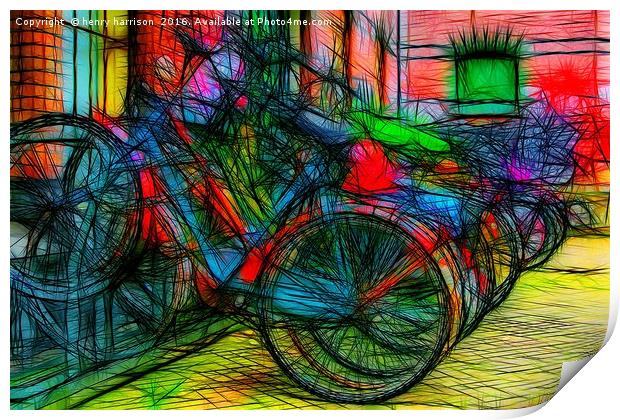 Amsterdam Bikes Print by henry harrison