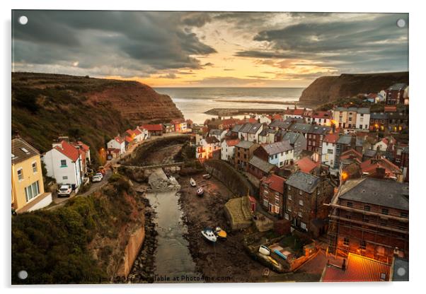 Staithes Dawn Acrylic by Martin Williams
