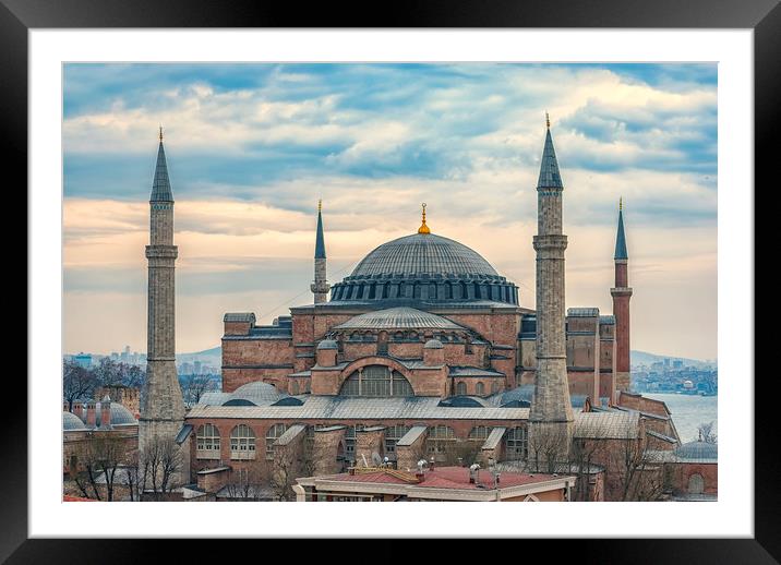 Hagia Sophia Elevated View Framed Mounted Print by Antony McAulay