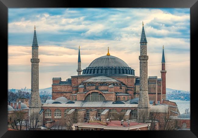 Hagia Sophia Elevated View Framed Print by Antony McAulay