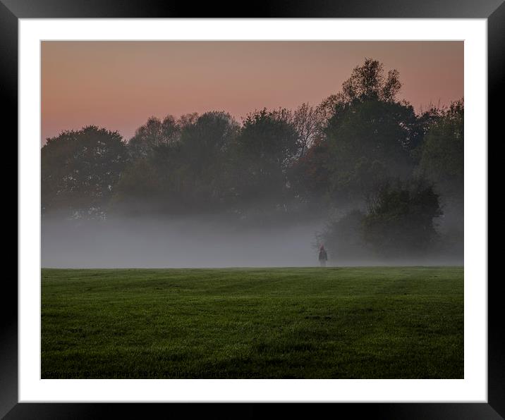 Standing Alone in the Mist. Earlham Park, Norwich, Framed Mounted Print by Nichol Pope