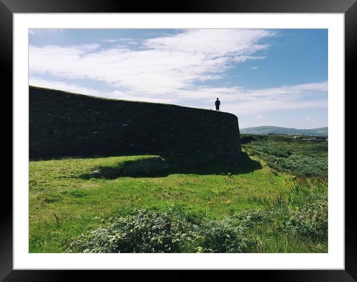 Ancient shadows of a Celtic ringfort in Kerry, Ire Framed Mounted Print by Jennifer Crowley