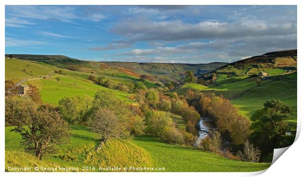 Swaledale Autumn in the Yorkshire Dales Print by George Hopkins