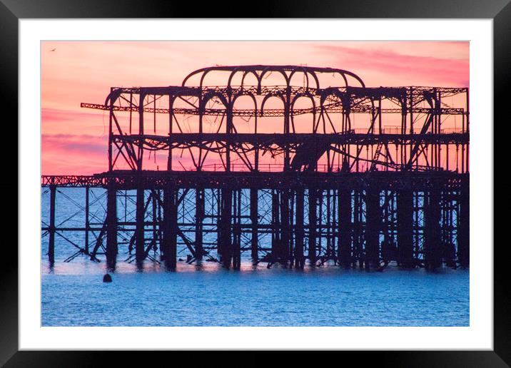 Brighton Old Pier Framed Mounted Print by sue boddington