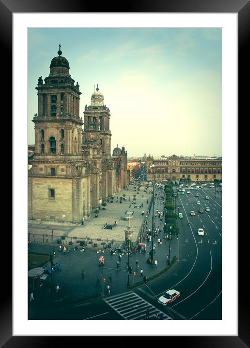 Place Zocalo, centre of Mexico-city Framed Mounted Print by Larisa Siverina