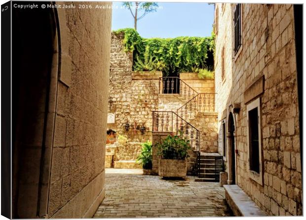 Staircase in Kotor Canvas Print by Mohit Joshi