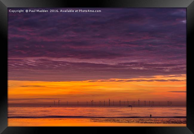 Sunset over the Irish Sea Framed Print by Paul Madden