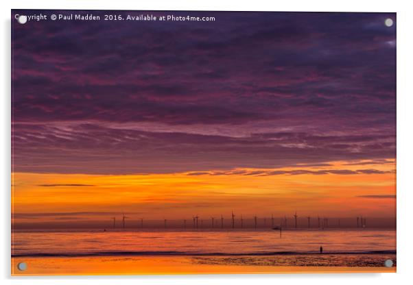 Sunset over the Irish Sea Acrylic by Paul Madden