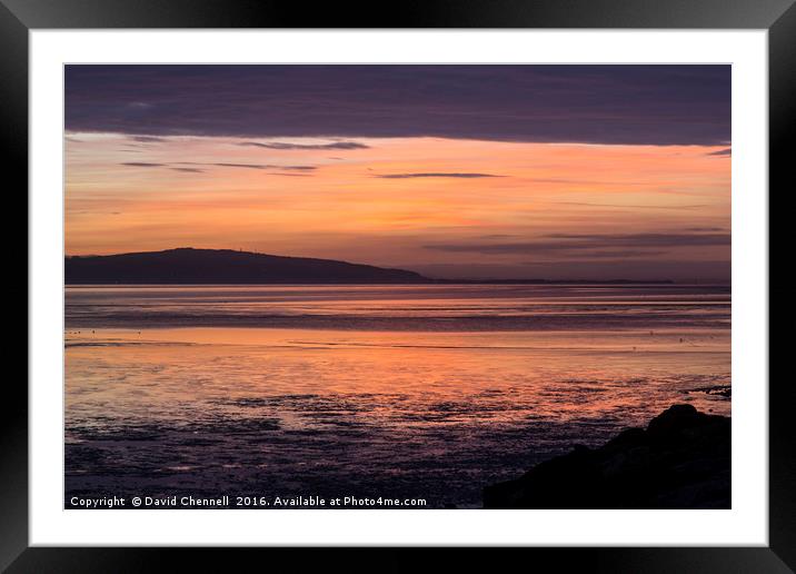 West Kirby Twilight Glow  Framed Mounted Print by David Chennell
