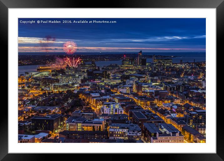 Fireworks for a ship Framed Mounted Print by Paul Madden