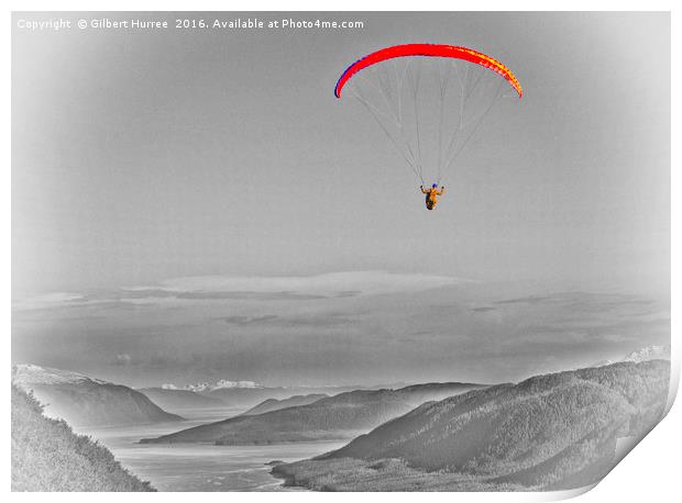 Enthralling Alaskan Paragliding Adventure Print by Gilbert Hurree