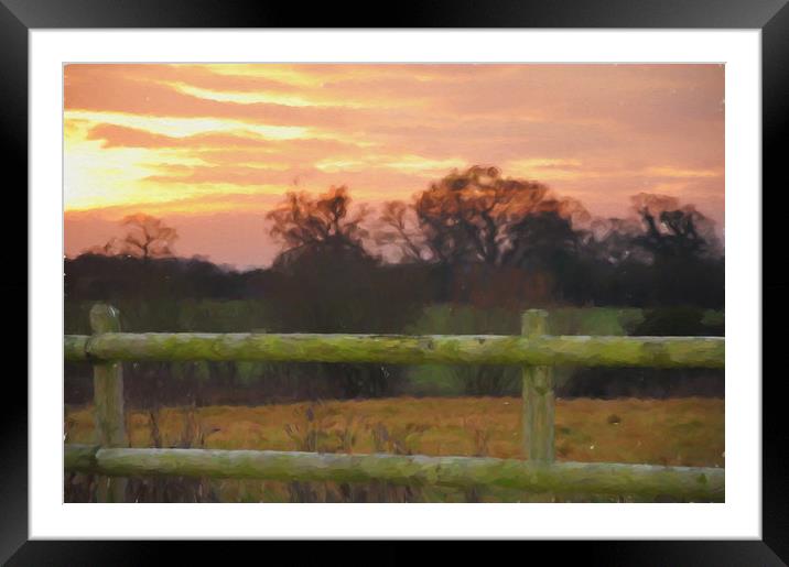 beyonf the fence Framed Mounted Print by sue davies